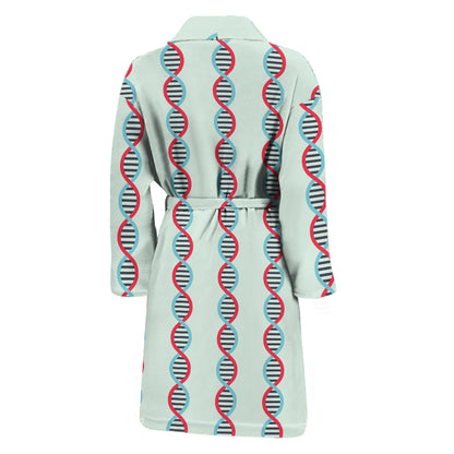 Red And Blue DNA Pattern Print Men's Bathrobe