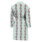 Red And Blue DNA Pattern Print Men's Bathrobe