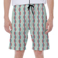 Red And Blue DNA Pattern Print Men's Beach Shorts