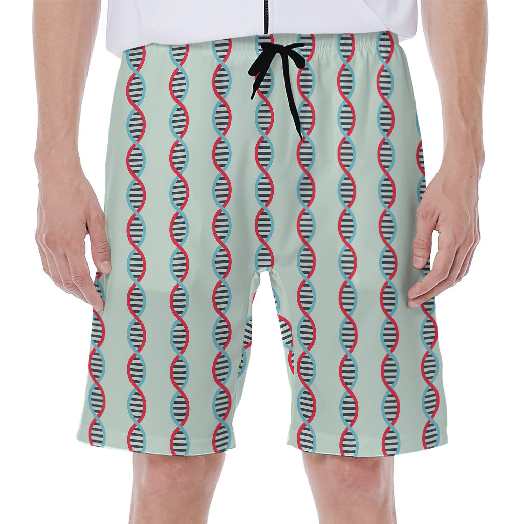Red And Blue DNA Pattern Print Men's Beach Shorts
