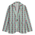 Red And Blue DNA Pattern Print Men's Blazer
