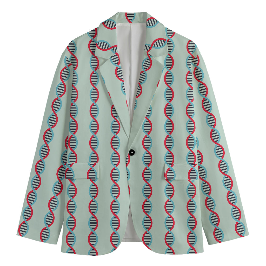 Red And Blue DNA Pattern Print Men's Blazer