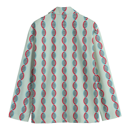 Red And Blue DNA Pattern Print Men's Blazer