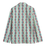 Red And Blue DNA Pattern Print Men's Blazer