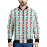 Red And Blue DNA Pattern Print Men's Bomber Jacket