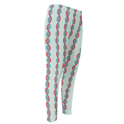 Red And Blue DNA Pattern Print Men's Compression Pants
