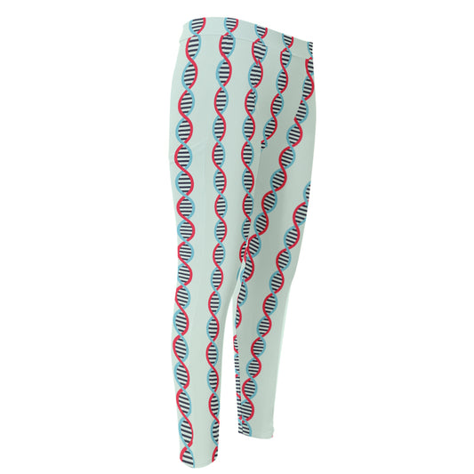 Red And Blue DNA Pattern Print Men's Compression Pants