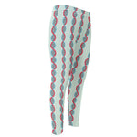 Red And Blue DNA Pattern Print Men's Compression Pants