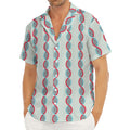 Red And Blue DNA Pattern Print Men's Deep V-Neck Shirt