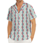 Red And Blue DNA Pattern Print Men's Deep V-Neck Shirt