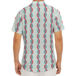 Red And Blue DNA Pattern Print Men's Deep V-Neck Shirt