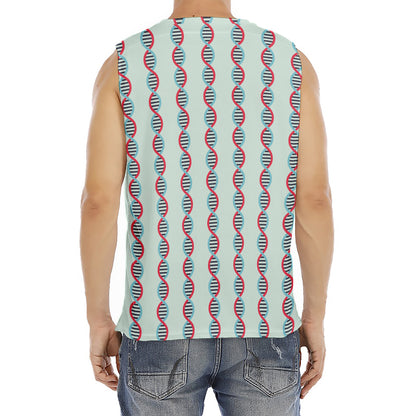Red And Blue DNA Pattern Print Men's Fitness Tank Top