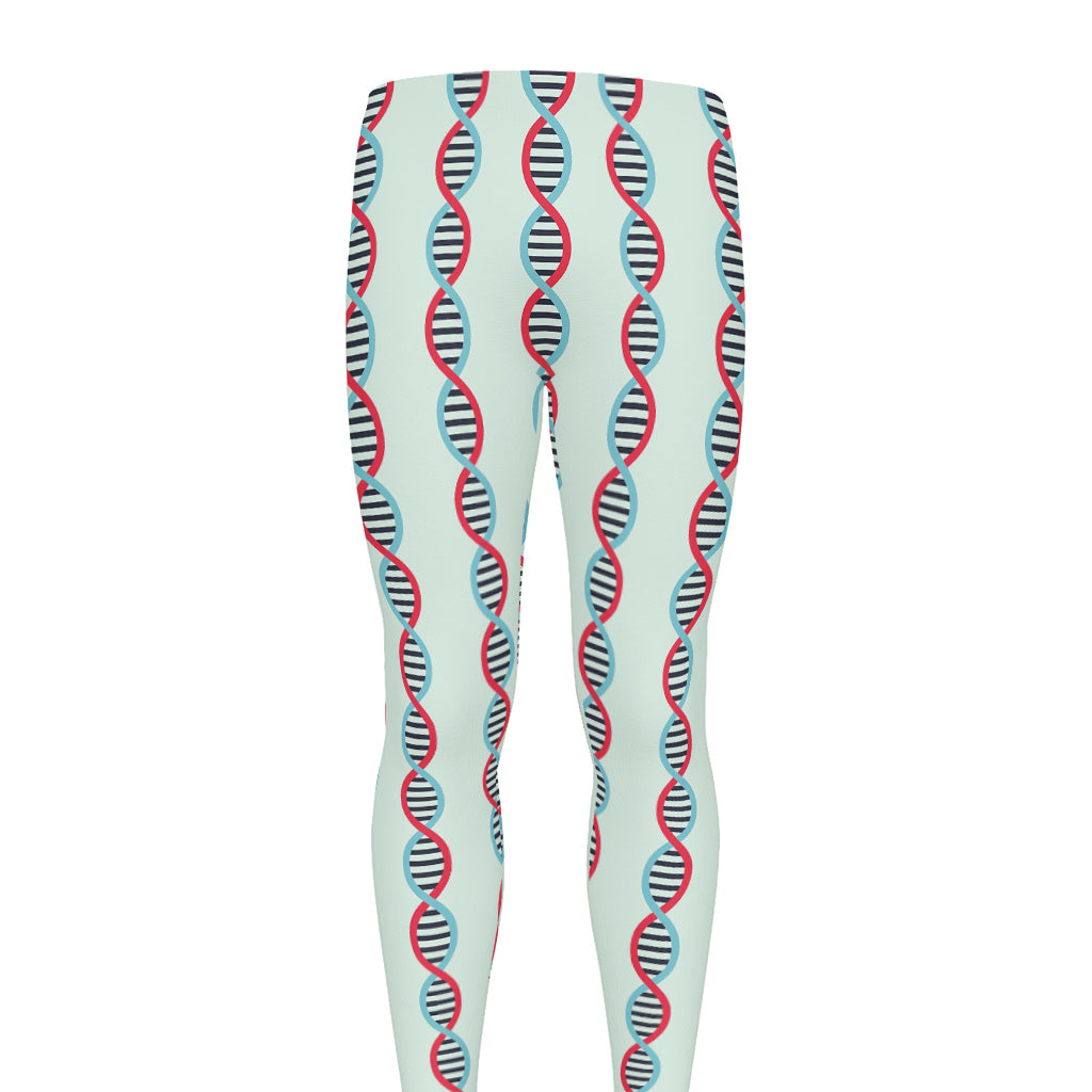 Red And Blue DNA Pattern Print Men's leggings