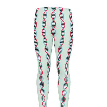 Red And Blue DNA Pattern Print Men's leggings