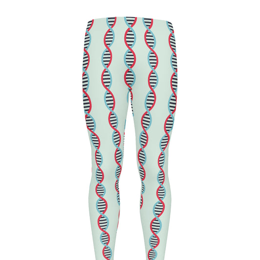 Red And Blue DNA Pattern Print Men's leggings