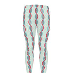 Red And Blue DNA Pattern Print Men's leggings