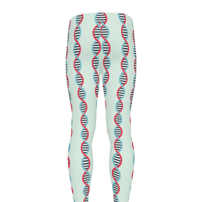 Red And Blue DNA Pattern Print Men's leggings