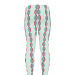 Red And Blue DNA Pattern Print Men's leggings
