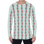 Red And Blue DNA Pattern Print Men's Long Sleeve T-Shirt