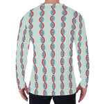 Red And Blue DNA Pattern Print Men's Long Sleeve T-Shirt