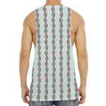 Red And Blue DNA Pattern Print Men's Muscle Tank Top