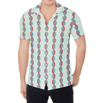 Red And Blue DNA Pattern Print Men's Shirt