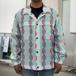 Red And Blue DNA Pattern Print Men's Shirt Jacket