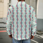 Red And Blue DNA Pattern Print Men's Shirt Jacket