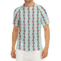 Red And Blue DNA Pattern Print Men's Short Sleeve Rash Guard