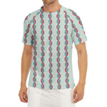 Red And Blue DNA Pattern Print Men's Short Sleeve Rash Guard