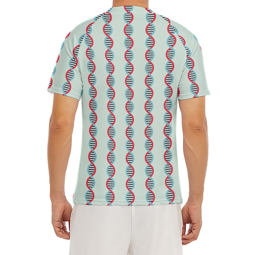 Red And Blue DNA Pattern Print Men's Short Sleeve Rash Guard