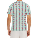 Red And Blue DNA Pattern Print Men's Short Sleeve Rash Guard