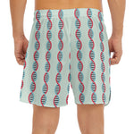 Red And Blue DNA Pattern Print Men's Split Running Shorts