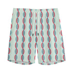 Red And Blue DNA Pattern Print Men's Sports Shorts