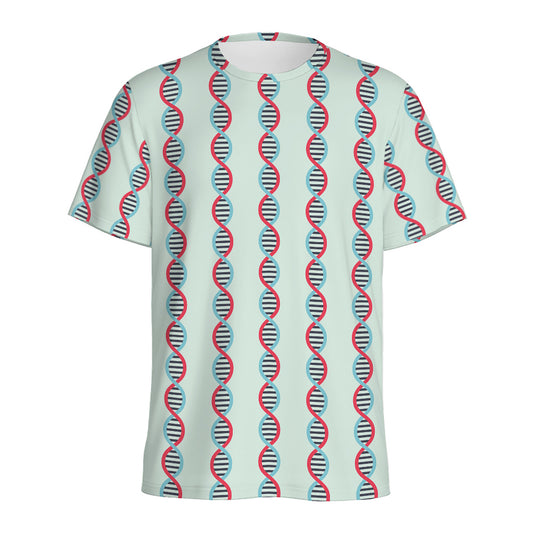 Red And Blue DNA Pattern Print Men's Sports T-Shirt