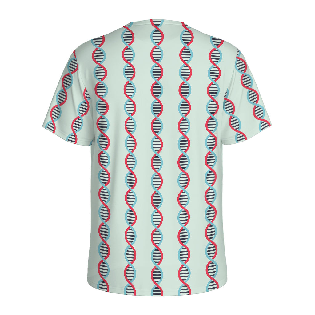 Red And Blue DNA Pattern Print Men's Sports T-Shirt