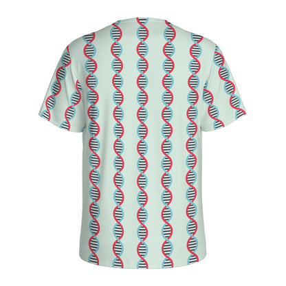 Red And Blue DNA Pattern Print Men's Sports T-Shirt
