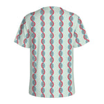 Red And Blue DNA Pattern Print Men's Sports T-Shirt