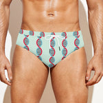 Red And Blue DNA Pattern Print Men's Swim Briefs