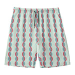 Red And Blue DNA Pattern Print Men's Swim Trunks