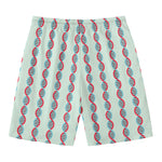 Red And Blue DNA Pattern Print Men's Swim Trunks