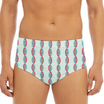 Red And Blue DNA Pattern Print Men's Triangle Swim Briefs