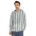 Red And Blue DNA Pattern Print Men's Velvet Pullover Hoodie