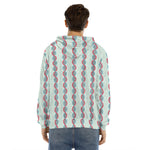 Red And Blue DNA Pattern Print Men's Velvet Pullover Hoodie