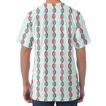 Red And Blue DNA Pattern Print Men's Velvet T-Shirt
