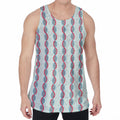 Red And Blue DNA Pattern Print Men's Velvet Tank Top