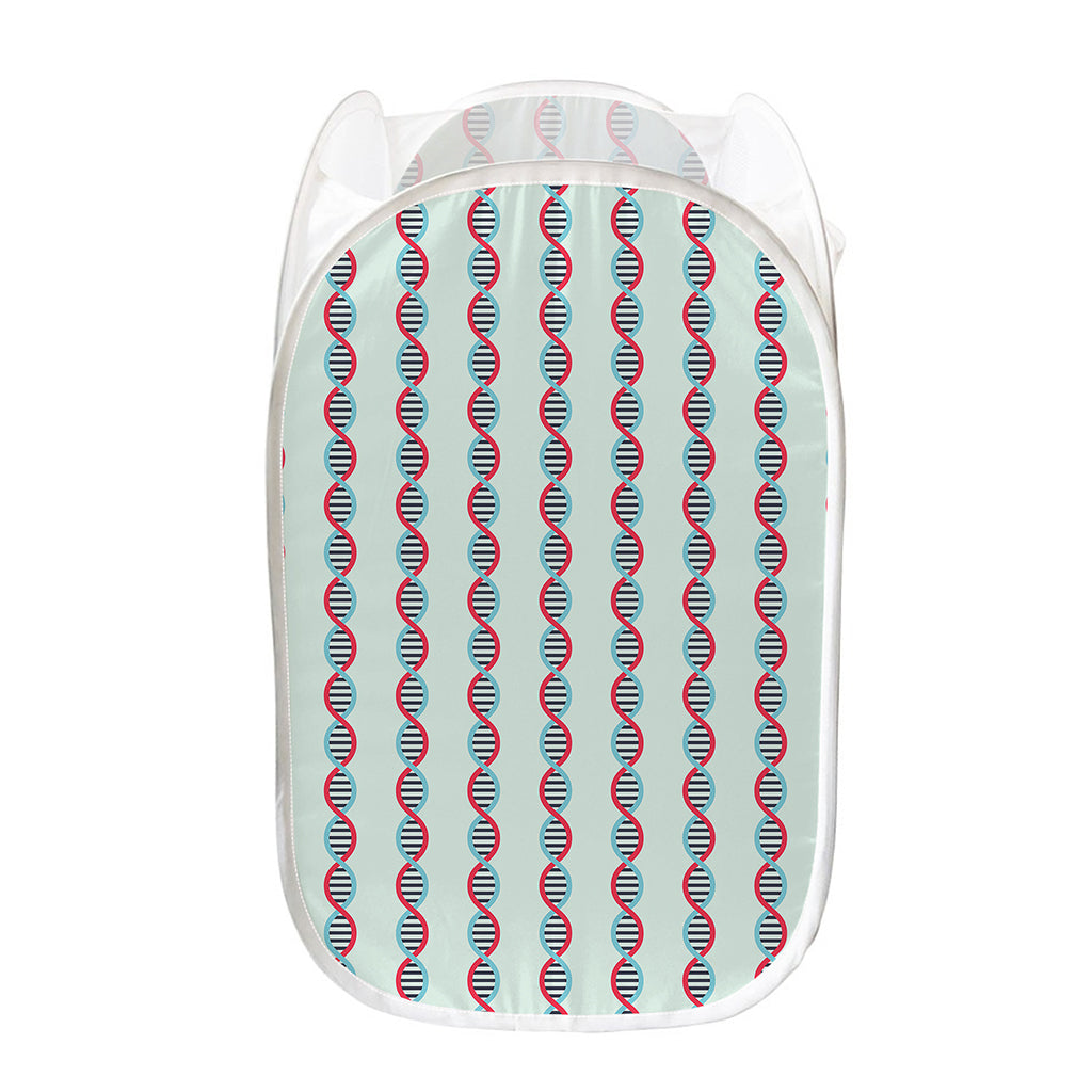 Red And Blue DNA Pattern Print Mesh Laundry Hamper