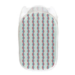 Red And Blue DNA Pattern Print Mesh Laundry Hamper