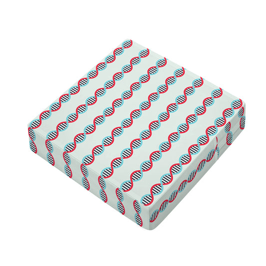 Red And Blue DNA Pattern Print Outdoor Seat Cushion Cover
