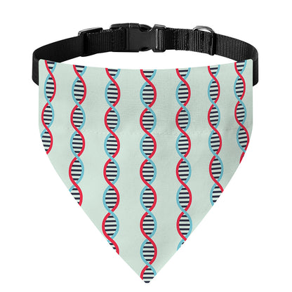 Red And Blue DNA Pattern Print Over The Collar Dog Bandana